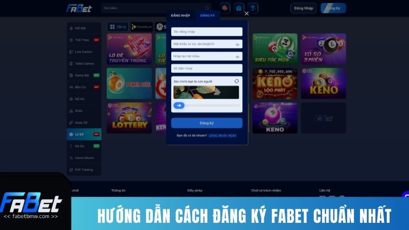 Hướng dẫn cách đăng ký Fabet chuẩn nhất